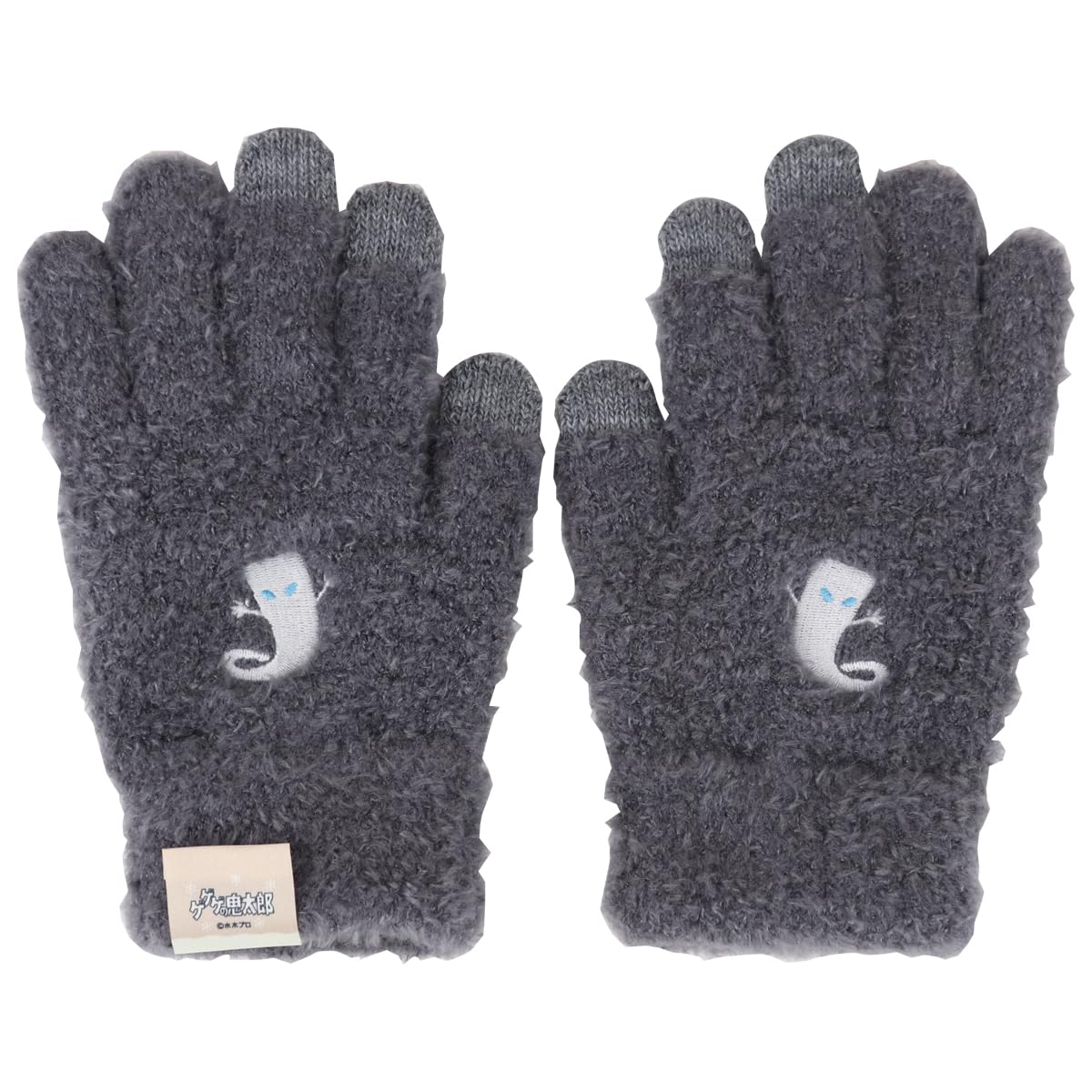 

GeGeGe no Kitaro Smartphone Compatible Embroidered Gloves [Yokai-sha] (Gray (Ittan Momen))