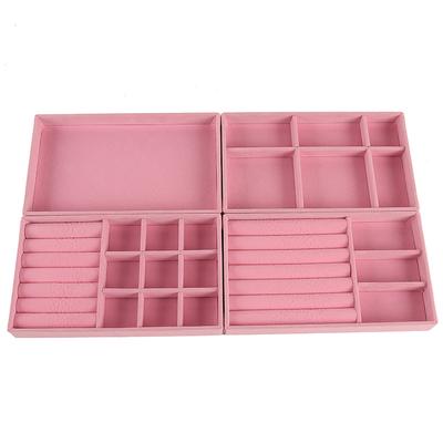 High-quality Velvet Multi-color Jewelry Storage Display Tray Four Sets Of Jewelry Box Ring Earrings Pendant Display Props