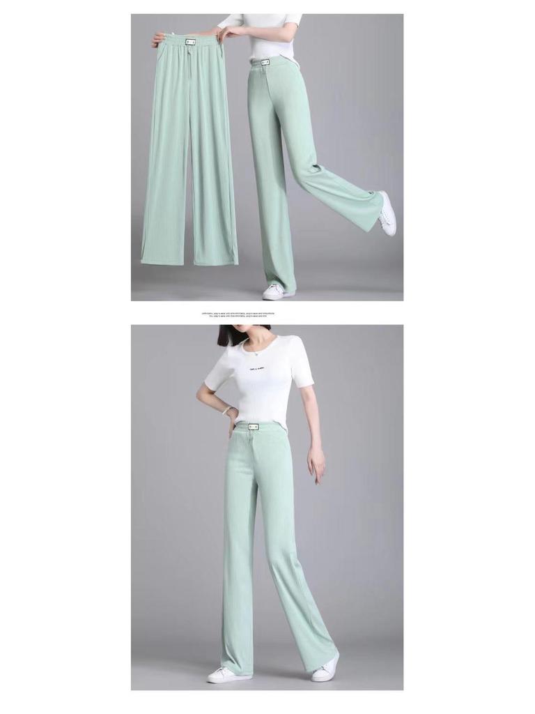 Final Stock Women's High Waist Ice Silk Wide-Leg Pants