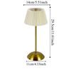 3 Color Lights Small Pleated Table Lamp Touch Control Stepless Dimmable Desk Ambient Light Fabric Shade Cordless