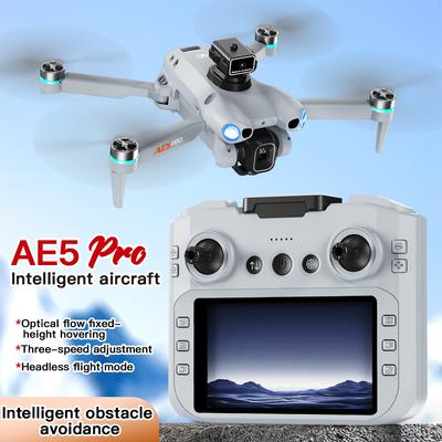 AE5 Pro Drone 4K/8K Three HD ESC Camera 12.5cm Large Screen RC Brushless 5G WIFI 3 Batteries Optical Flow Aerial Shoot for Gifts