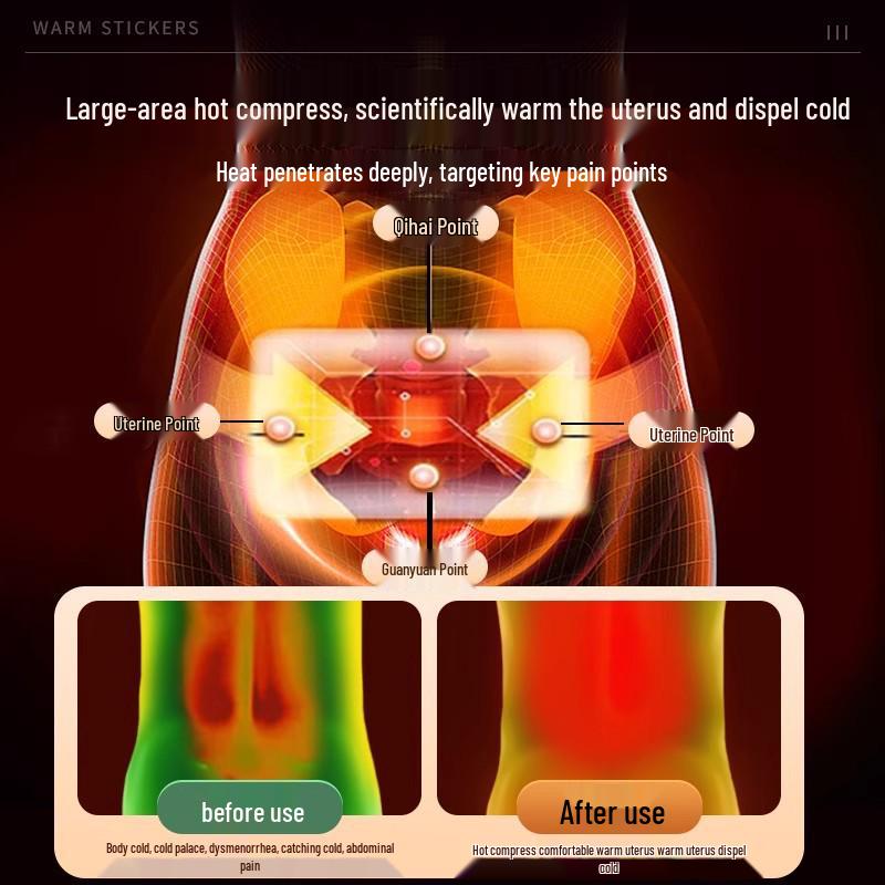 10-Pack Warm Baby Stickers for Menstrual Relief with Mugwort and Motherwort