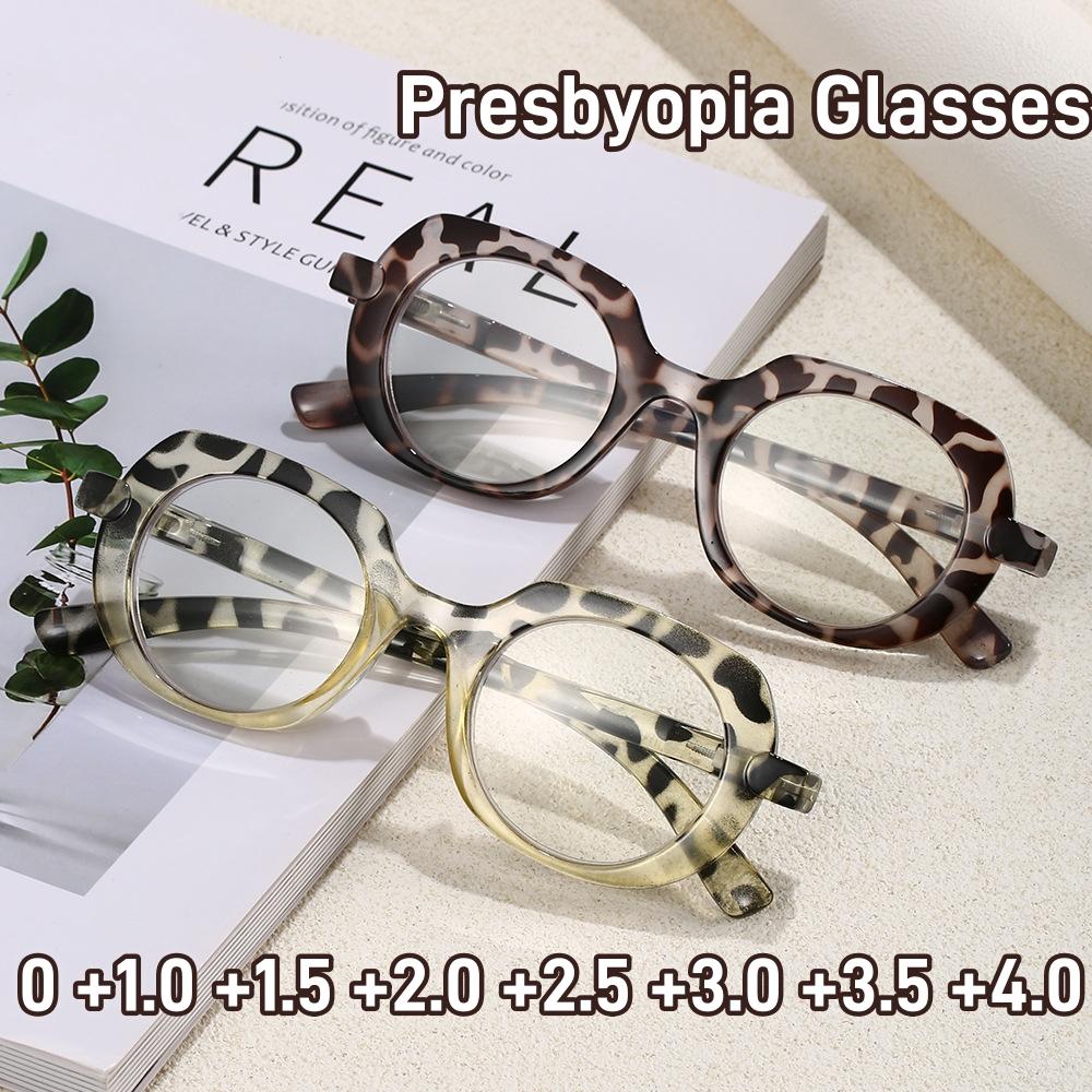 New Retro Anti- Blue-Ray Presbyopia Spectacles for Female Round Shape Finished Optical Grade Spectacles High-definition Reading Spectacles