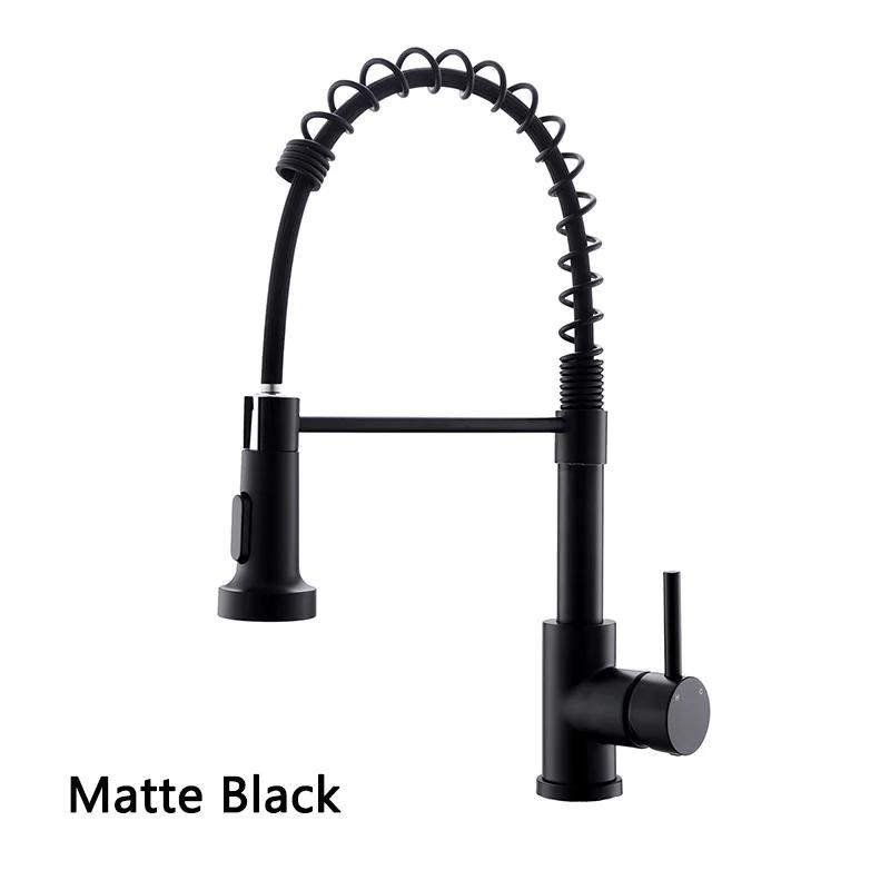 Brushed Gold Pull Down Kitchen Sink Faucet Brushed Gold Swivel Spout Kitchen Tap Hot And Cold Water Kitchen Mixer