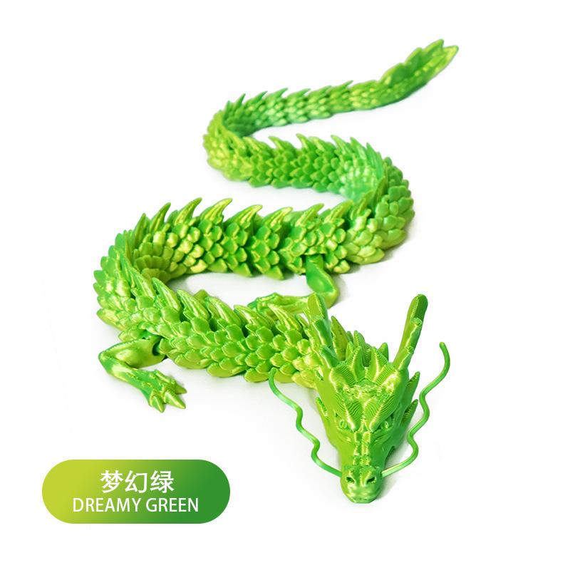 30Cm 3D Printed Conjoined Dragon Ornaments, Movable Cartoon, Creative Dragon Plants, Rockery, Fish Tank Landscaping Decoration