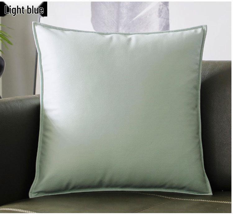 Luxury Retro Faux Leather Pillow Cover with Lychee Pattern - Soft Headboard, Office Cushion, Sofa Throw.
