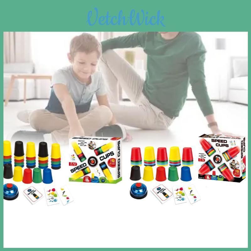 Kids Indoor Stacking Cup Challenge Toy With Plastic Material For Visual And Cognitive Skills