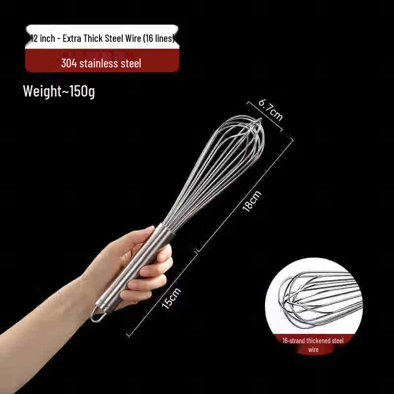 Commercial 304 Stainless Steel Manual Egg Whisk