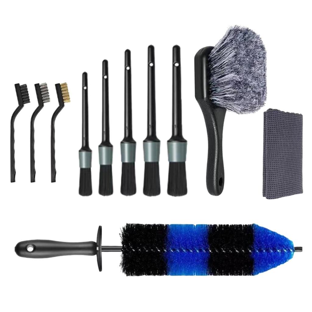 11Pcs Car Detailing Brushes Set for Wheel Cleaning Wheel Brush Car Cleaner Kit Cleaning Tool for Dust Removers Dirty Tyre
