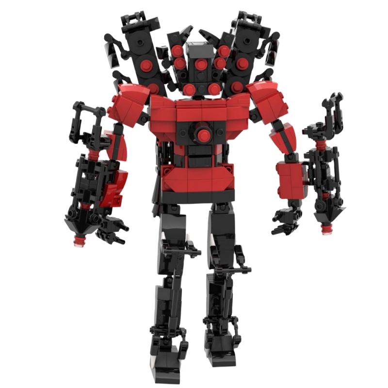 Flame Titan Audio Magnet Skibidi New Series Toilet Man Drill Male traffic Light Battle-Axe Revenge Titan Building Blocks Set
