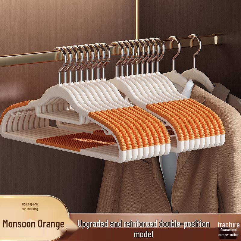 Compact Non-Slip Clothes Hanger - Space-Saving, No-Trace, Anti-Shoulder Bump Drying Rack.
