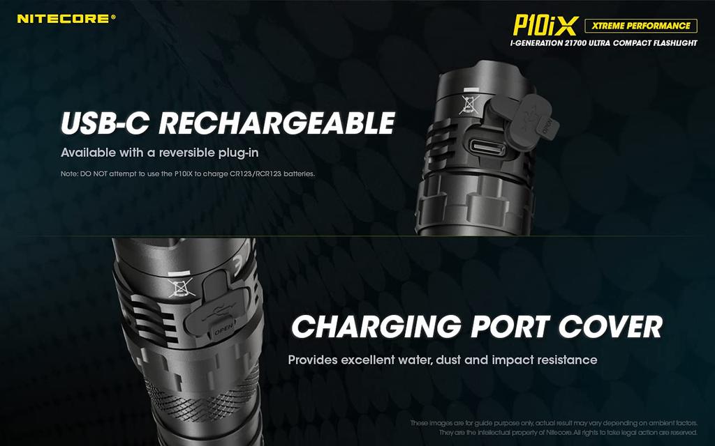 NITECORE P10iX Rechargeable 4000 P10i Includes Tactical Holster and 5000mAh 21700 Battery USB-C Flashlight, Lumens, Upgrade, ECO-SENSA