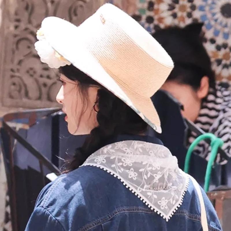 Foulard in Pizzo Coreano Ins per Capelli Donna Fascia a Triangolo Bianca Cinturino per Capelli Foulard per Testa Cappello Foulard da Viaggio Fascia per Capelli Accessori