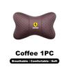 1pcs Car Leather Headrest Seat Lumbar Pillow Auto Accessories For Ferrari F430 Stradale Roma 488 Spider SF90 LaFerrari Portofino MQ6
