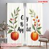 2pcs 2D Flat Printing Scene Curtain Guy Bon Appetit Still Life Fabric Without Electricity All Season Party & Holiday Decor Use