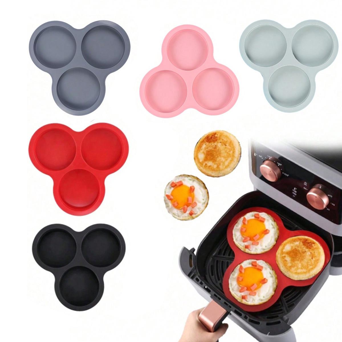 

High-Temperature Resistant Silicone Donut Mold - Multifunctional and Easy Demolding Triple Cake Mold (approx. 79g) темно-серого