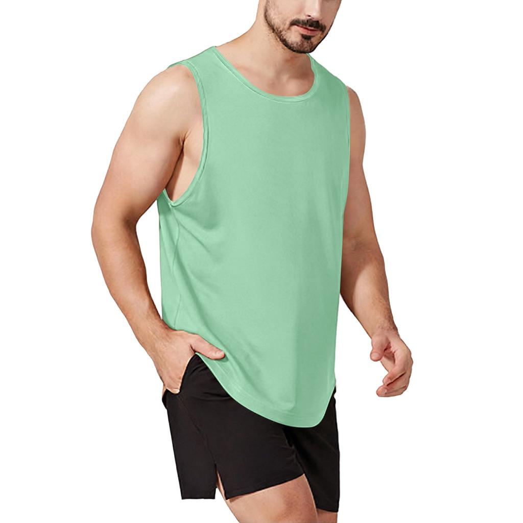 Men Sleeveless Athletic Tank Top Lightweight Breathable Quick Dry Muscle Shirt Crew Neck Sportswear for Training Running Gym Workout
