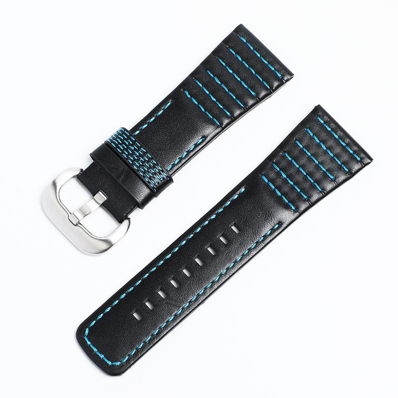 Seven Friday, Correa de Cuero Genuino Adecuada para 28 mm, Piel de Vaca de Primera Capa de Alto Valor, Pulsera Suave y Transpirable, Producto Nuevo.