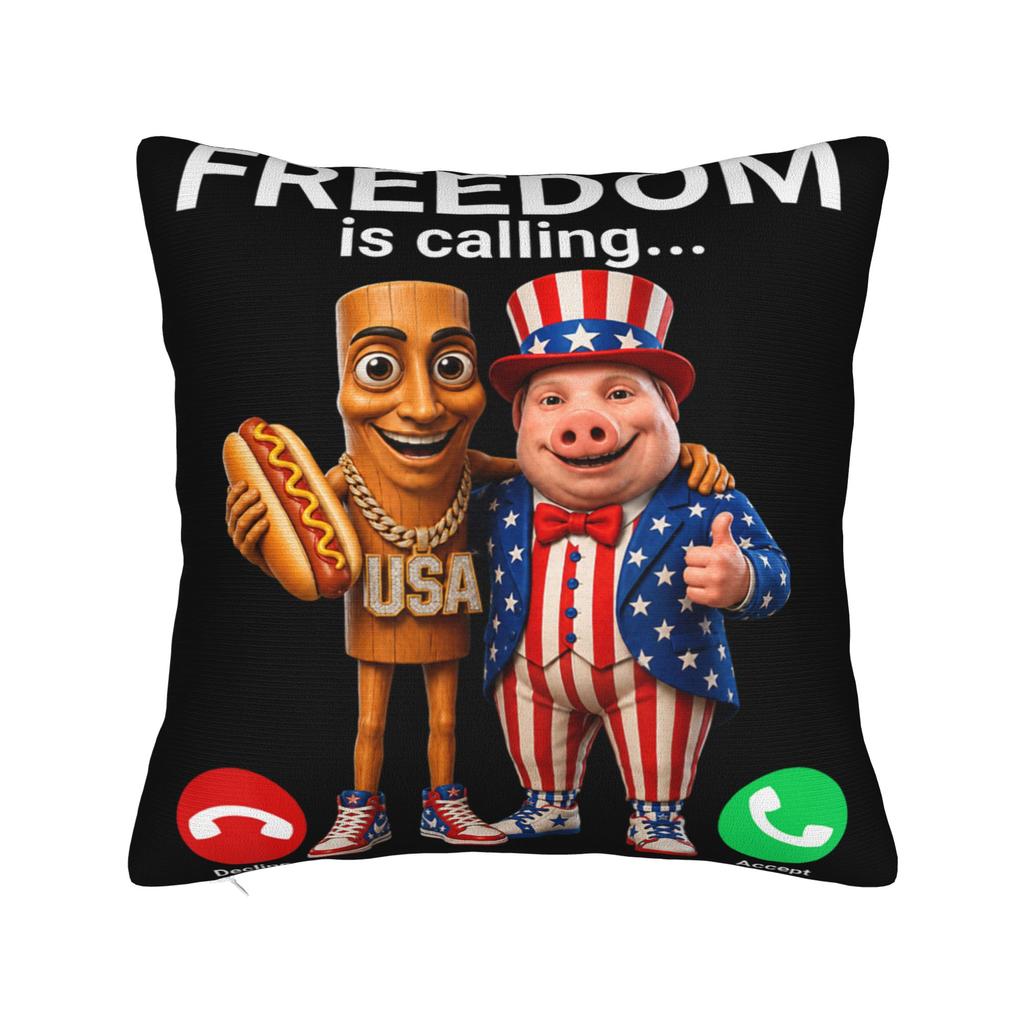 Pillow Cover USA 250 Anniversary Tung Sahur John Pork AI Baby 4th July Funny Pillow Case For Sofa Home Decoration Pillowcases