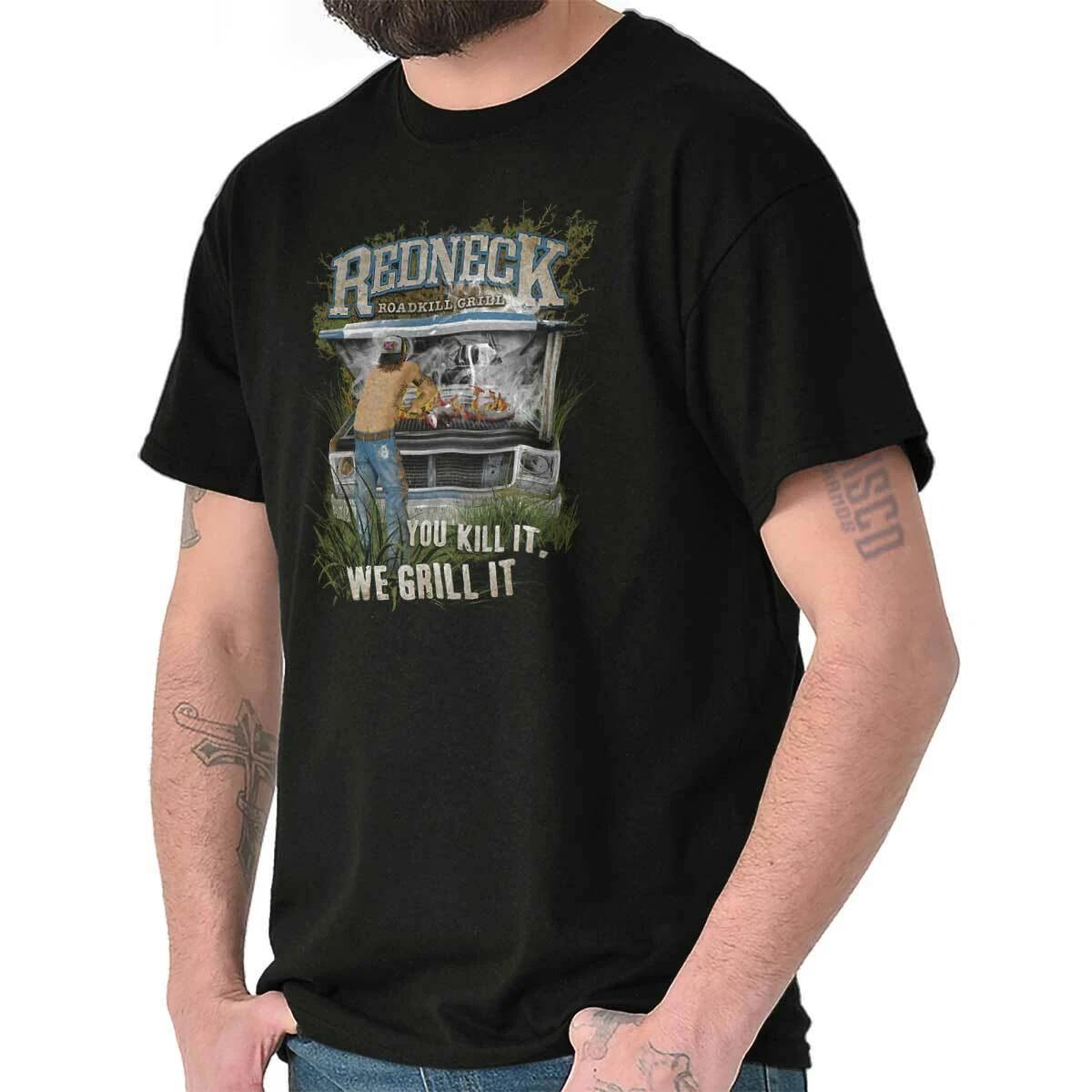 Redneck Funny BBQ Cookout Cooking Grilling Mens Casual Crewneck T Shirts Tees S