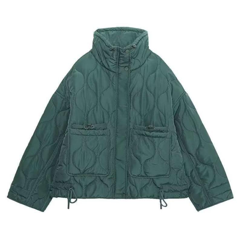 ZA Womens Winter Loose Stand Collar Padded Coat Multiple Colors Pocket Casual Outerwear