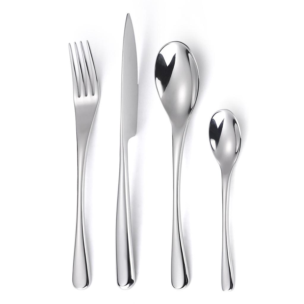 Kaya 304 Stainless Steel Tableware Set Steak Knife Creative Hotel Household Knife and Fork Spoon Black YSH-31-4PS