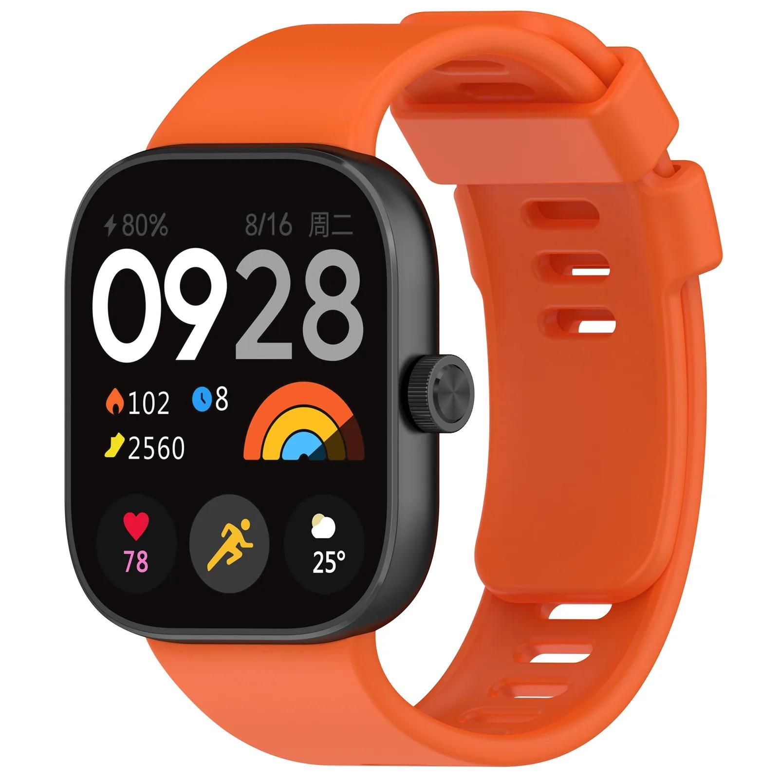 

Силиконовый ремешок для Redmi Watch 4, аксессуары для умных часов, официальный сменный браслет для Xiaomi Mi Band 8 Pro Correa For Redmi Watch 4 оранжевый