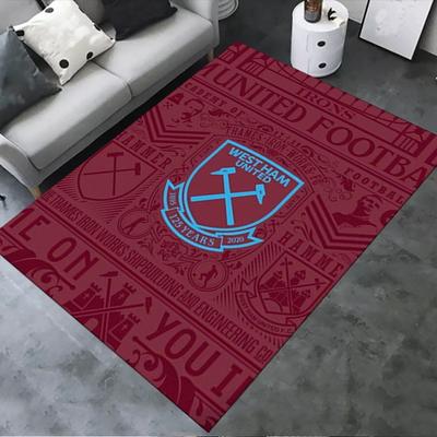 2025 Neuer West Ham United Teppich für Wohnzimmer Schlafzimmer Zuhause Sofadekoration, Kinderspiel Rutschfeste Fußmatte246