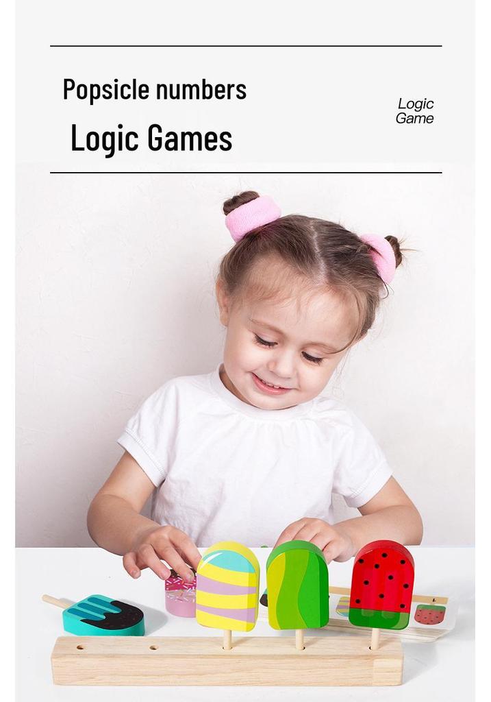 Kids' Wooden Ice Cream & Ice Lolly Pretend Play Set - Encourages Role Play & Logical Thinking, Perfect Interactive Gift for Parent-Child Fun