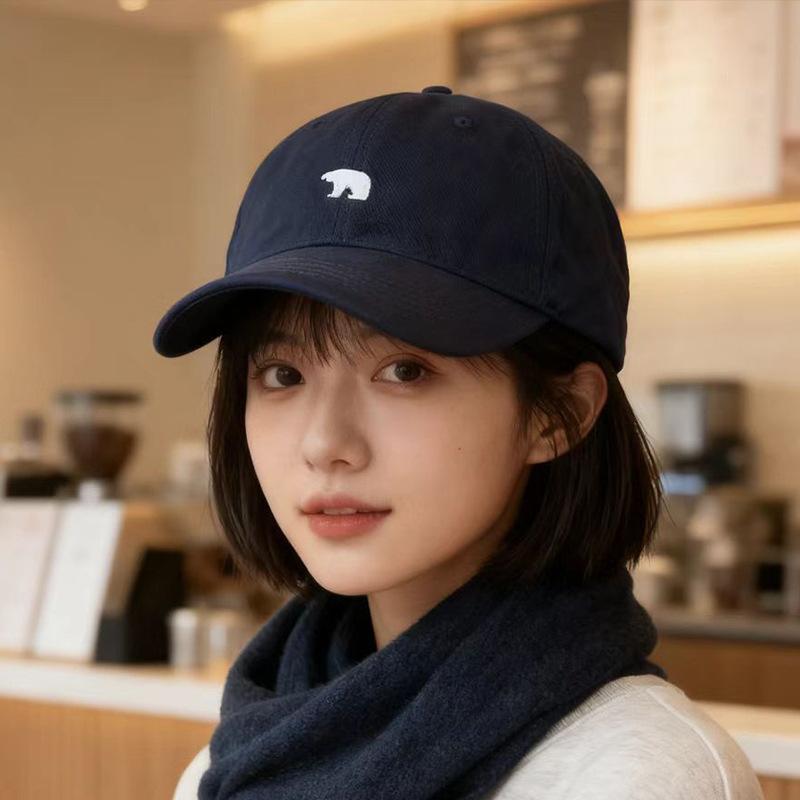 Baseball cap female deep top wide brim showing face small peaked cap big head circumference sun hat male