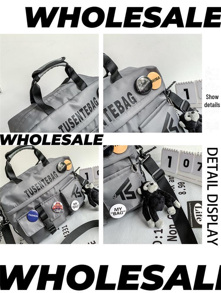 Herren Messenger Bag im japanischen Stil: Sportliche Umhängetasche mit großer Kapazität für Studenten