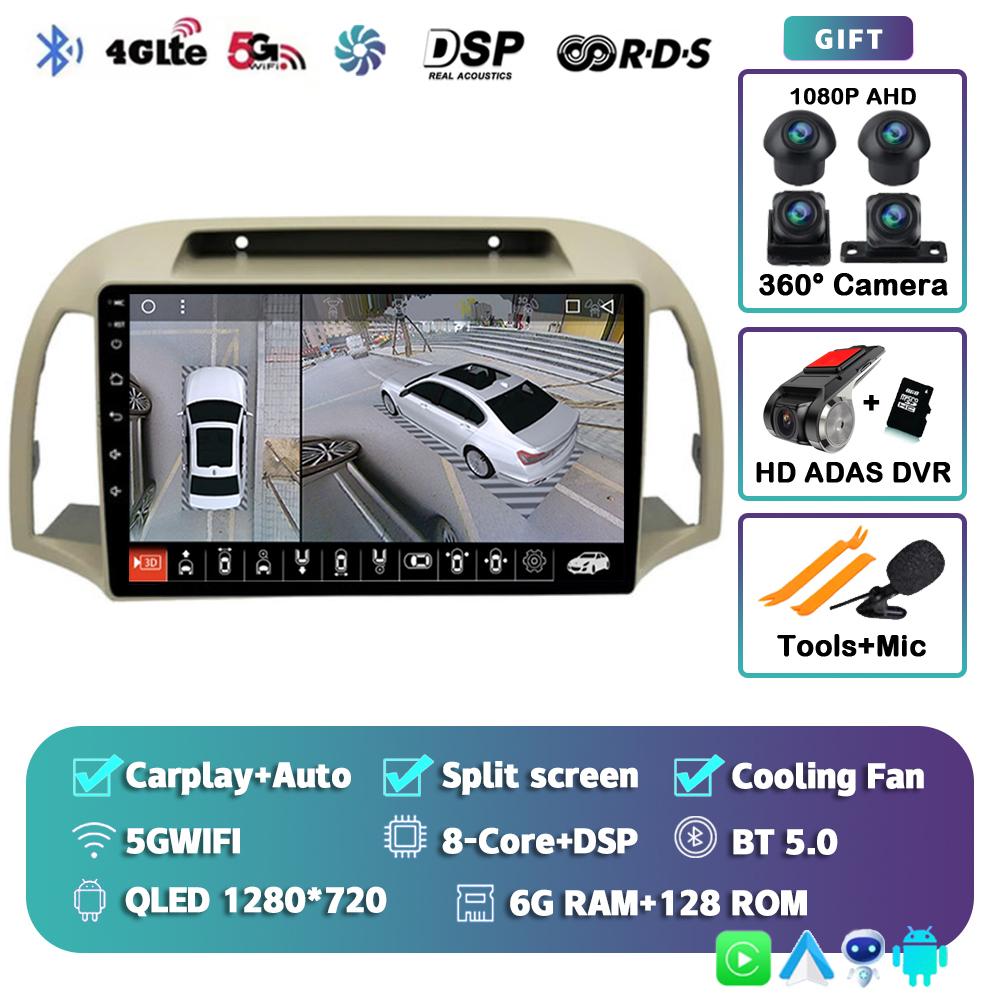 Android 14 Carplay Auto Car Radio For Nissan March Micra K12 2002-2010 Navigation Autoradio Audio Multimedia Video Player Stereo