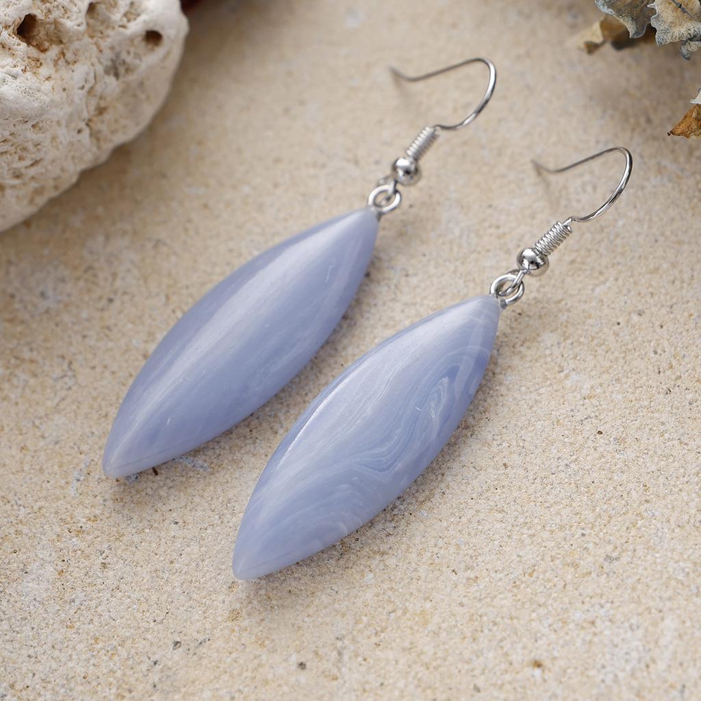 New hot-selling natural stone horse eye long pendant earrings popular merchandise gift accessories