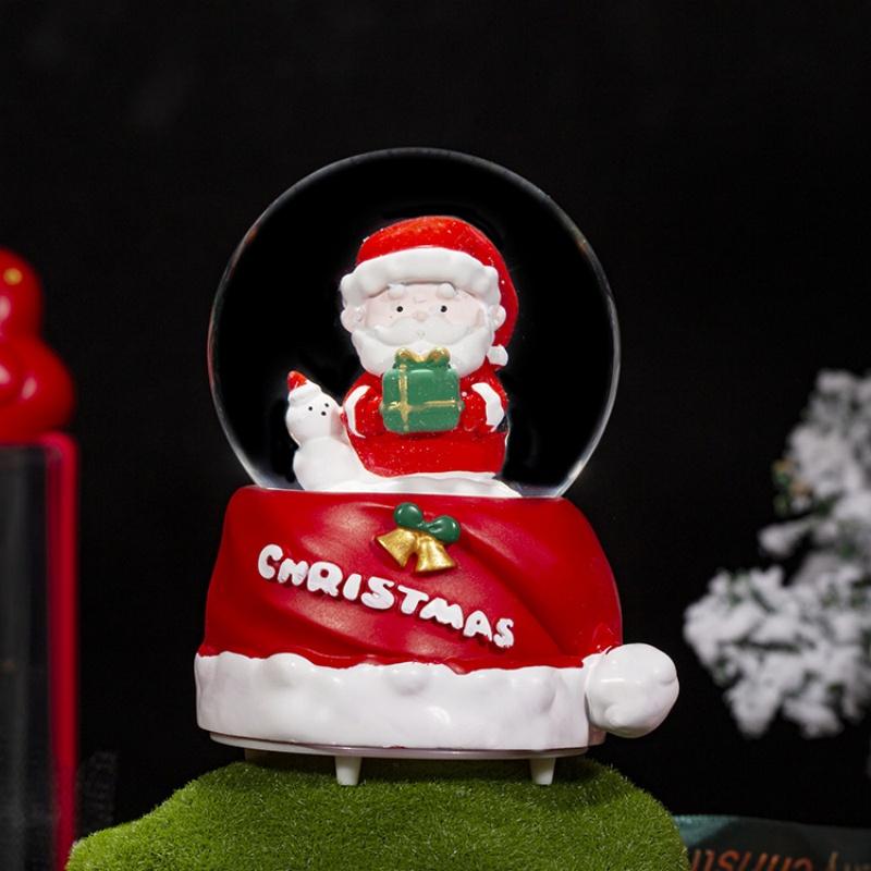 Vánoční 3D křišťálová koule dekorace pryskyřičná křišťálová koule se sněhovou vločkou skleněná koule dárek na Den díkůvzdání sváteční dekorace