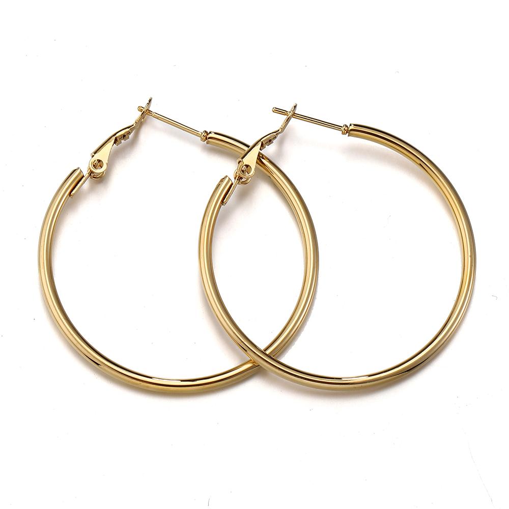 

2pcs 10pcs Stainless Steel Round Big Circle Hoop Earring Hoops Gold Color Earring Fashion Women Jewelry Making DIY Accessories 30mm-2pcs