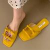 Women's Slippers Flats Bow Fashion Shoes Dress Summer Woman Sandals New 2025 Designer Elegant Flip Flops Cozy Sandalias De Mujer