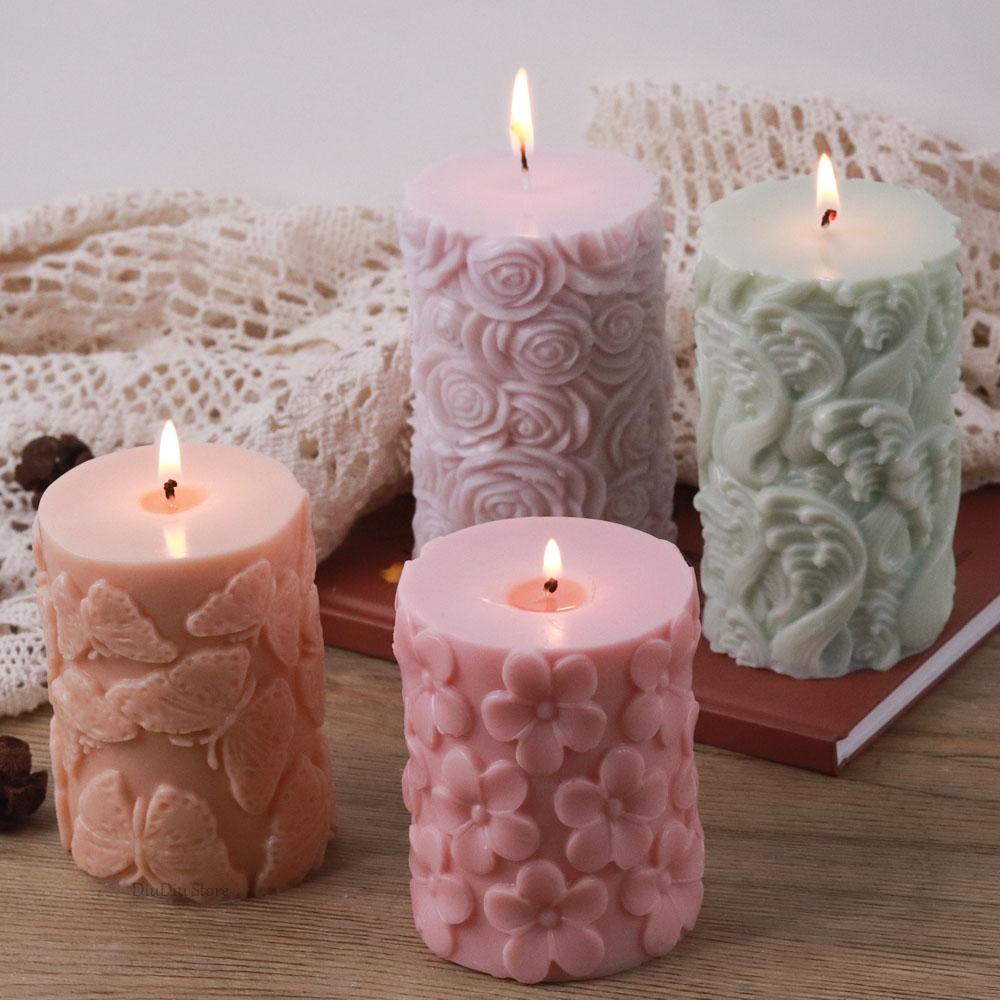 Κολωνάκι Σιλικόνης Κεριού Λουλούδι Πεταλούδα Εργαλείο Κατασκευής Σαπώνας Ρητίνης Γύψου Κυματιστό Γεωμετρικό Καλούπι Σοκολάτας Διακόσμηση Σπιτιού Δώρο