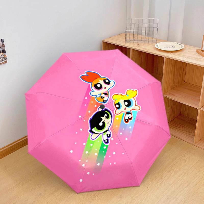 1 Stück Automatischer Faltregenschirm - Cartoon-Muster, Tragbares & Faltbares Design mit 52 Speichen, Weihnachts-Geburtstagsgeschenke