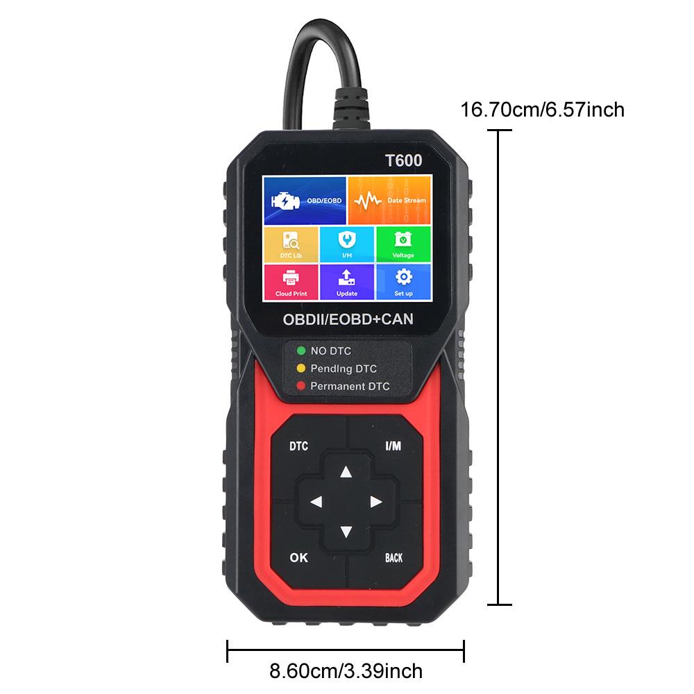 OBD2 Scanner T600 Oxygen Sensor Test Code Reader Support Cloud Print Professional Car Diagnostic Tool Automotive DTC Lookup