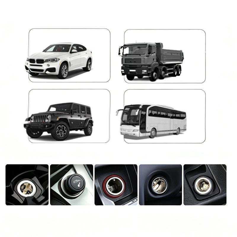 7 In 1 Safe Car Fast Charger Adapter 4 Cigarette Lighter Dual USB PD 12-24V Overheat Protection for Vehicle Use