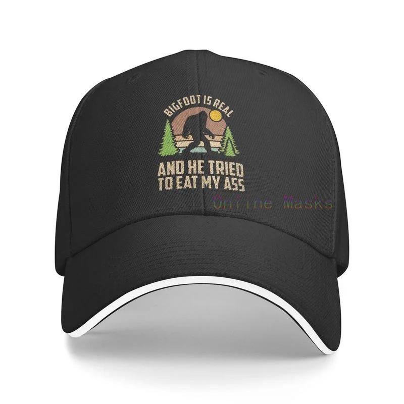 Bigfoot istnieje naprawdę i próbował zjeść mi tyłek Czapka baseballowa Unisex Vintage Czapka typu trucker Regulowane kapelusze kowbojskie dla mężczyzn i kobiet