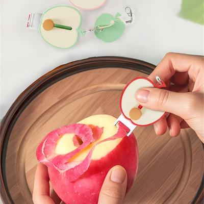 Mini Économe de Poche Lame Rétractable Acier Inoxydable Inoxydable Outil d'Épluchage avec Porte-Clés Pour Usage Quotidien Meilleure Vente