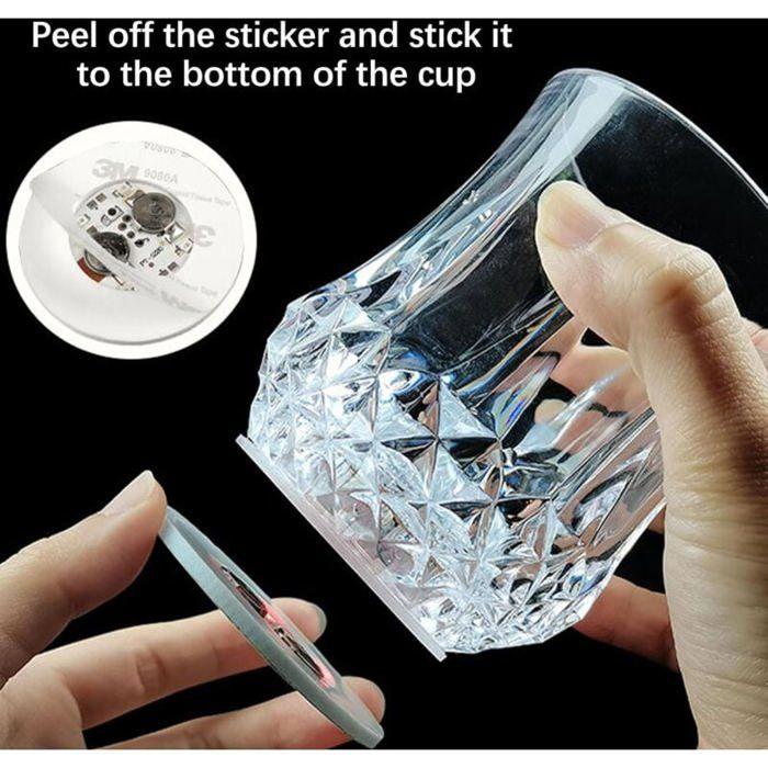 6 Pieces LED Coasters, Luminous Coasters, LED Coasters, LED Self-adhesive Coasters, Three Sections