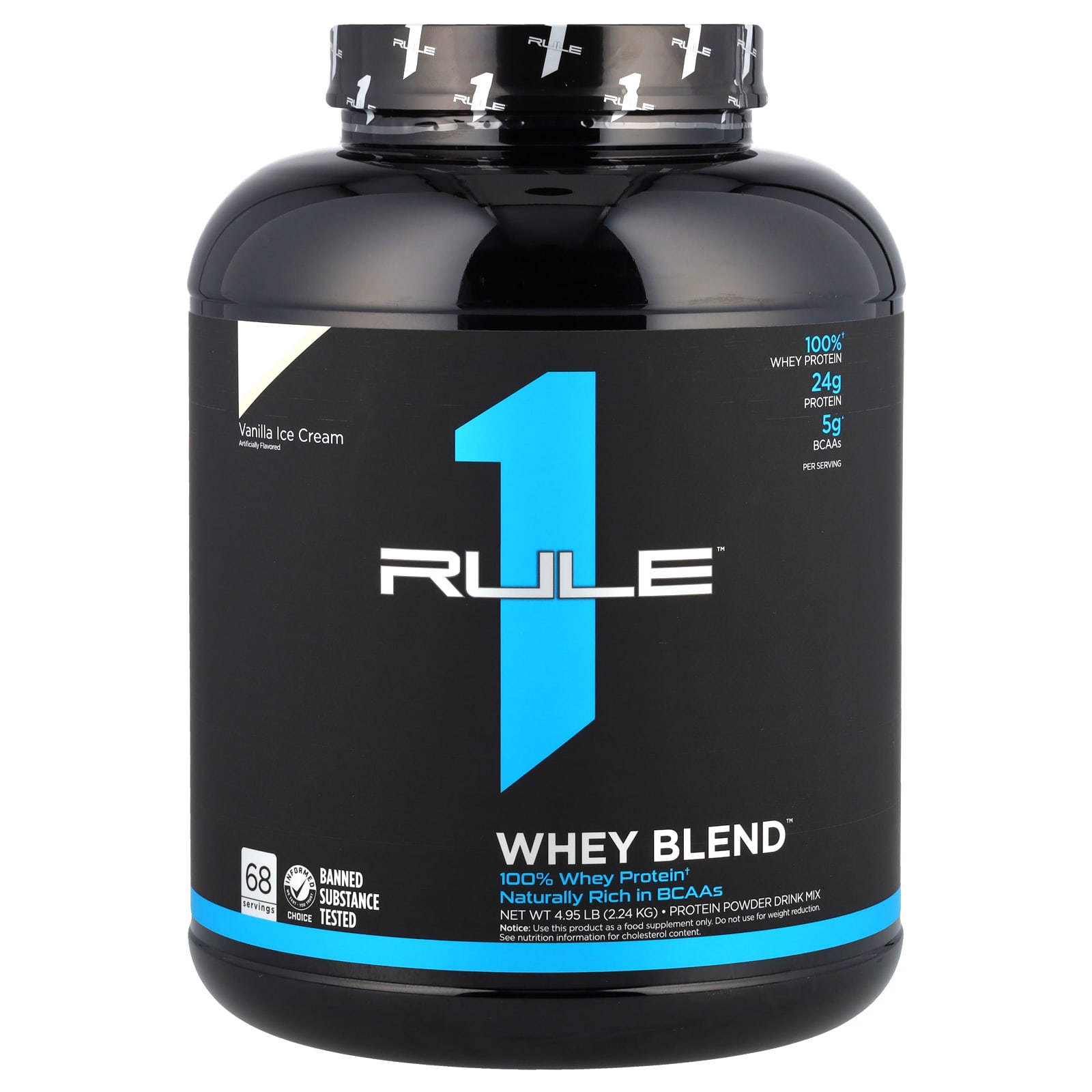 

Rule One Proteins, Whey Blend Protein Powder Drink Mix, Vanilla Ice Cream, 4.95 lb (2.24 kg)