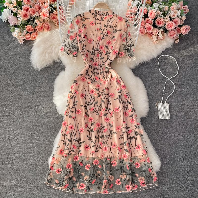 ワンピース ameri FLORA EMBROIDERY MESH DRESS Ameri Vintage FLORA EMBROIDERY MESH DRESS AMERI FLORA