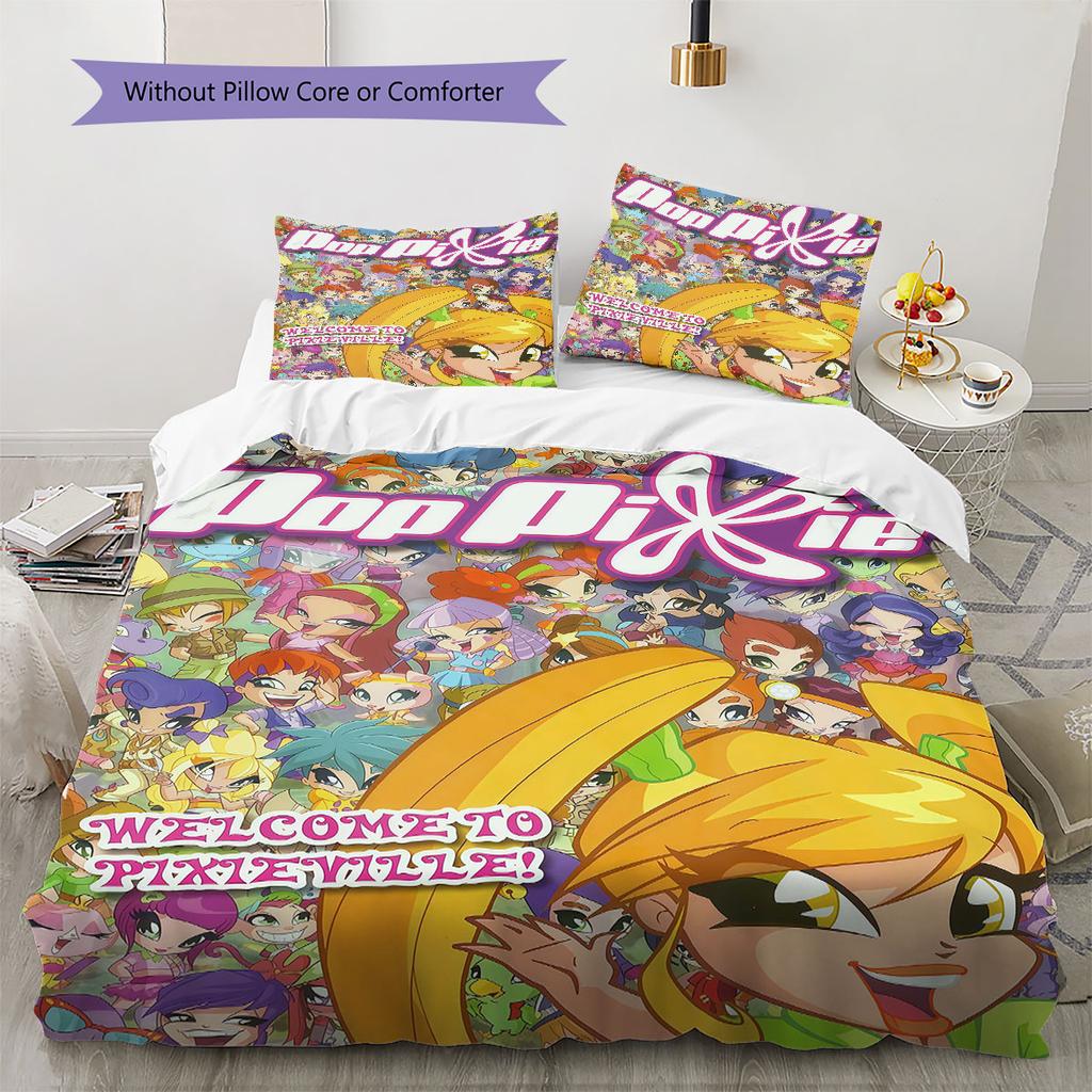 PopPixie poster Bedding Quilt Set Quilt Cover Pillowcase Home Decoration Birthday Gift (1 * duvet cover + 2 * pillowcase, without core)