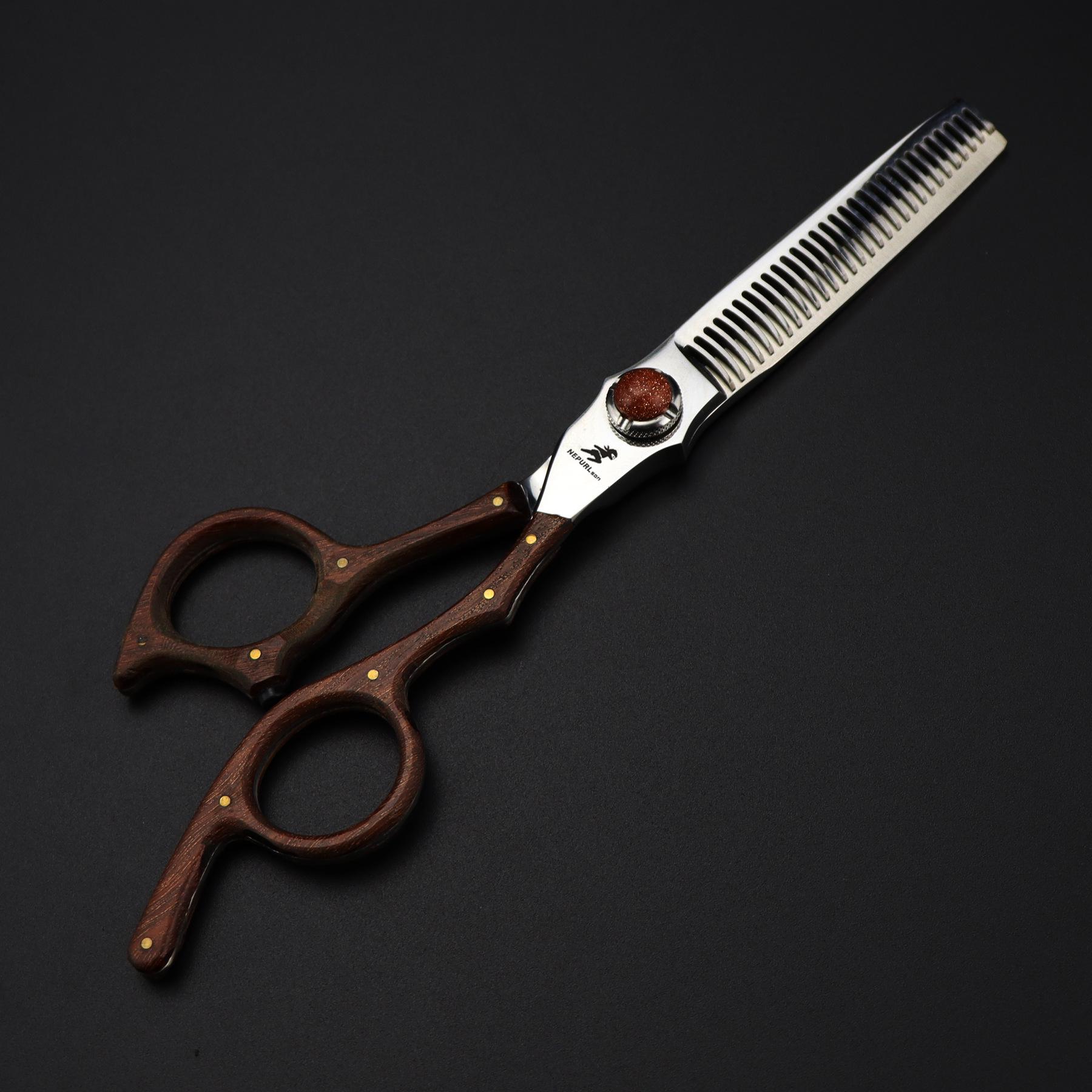 6-inch VG10 Sandalwood Handle Napson Hairdressing Scissors: Straight, Thinning, Barber, Bangs.