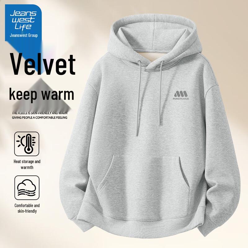 

JEANSWEST LIFE Men s American Retro Fleece Lined Hooded Sweatshirt 3XL