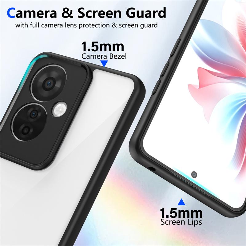 Oppo Reno11 F CPH2603 Case Plating Silicone Bumper Shockproof Clear Back Cover Hard Phone Case for Oppo Reno 11F Reno11F CPH2603
