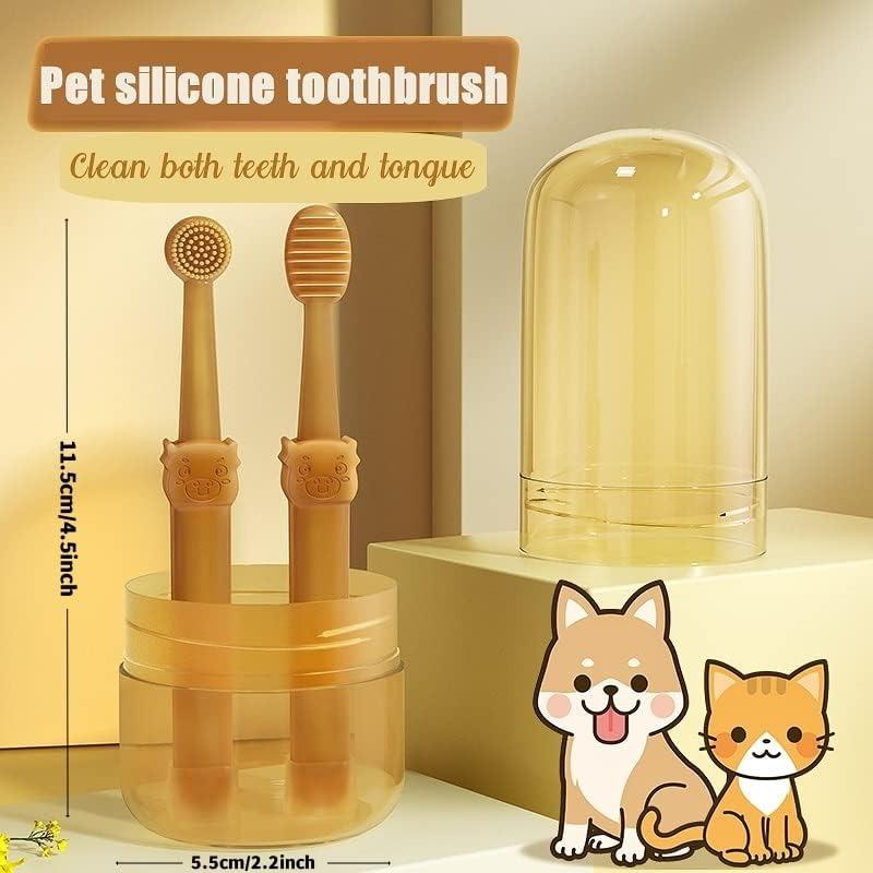 Pet Dental Cleaning Kit Finger Toothbrush Silicone Soft for Dogs Cats Teeth Whitening Oral Care Puppy Toothpaste Set